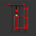 Red Outdoor Playground Slide Equipment With Curved Track And Metal Support Poles