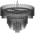 Modern Hanging Crystal Chandelier With Multi Layer Transparent Crystal Strips 3d model