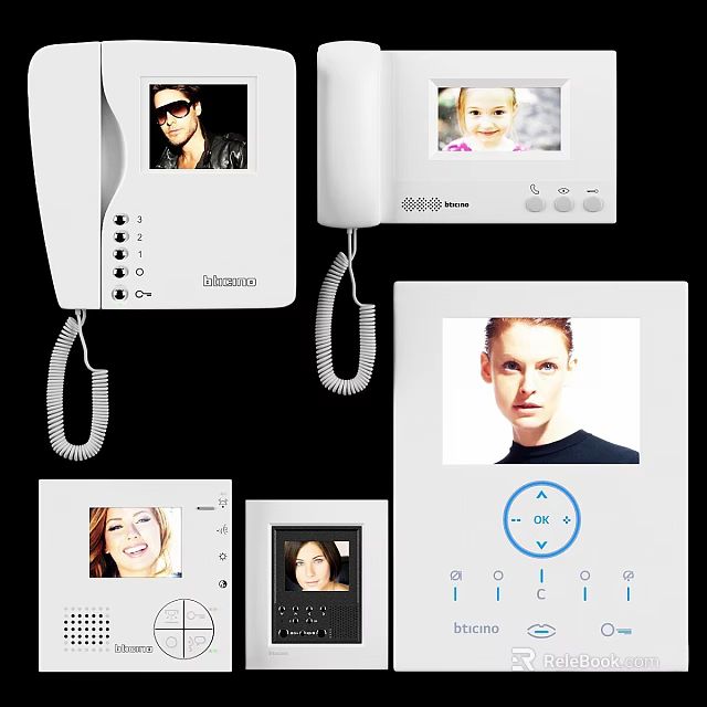 Modern Video Intercom Devices With Screen Display And Portrait 3d model 
