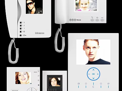 Modern Video Intercom Devices With Screen Display And Portrait 3d model