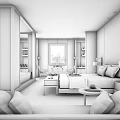 Modern Hotel Guest Room Interior With Comfortable Bed Sofa And Decorative Art