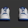 Stylish Adidas White And Blue Casual Sneakers With Perforated Design Blue Laces And Blue Sole