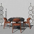 Modern Mahjong Table and Chair Mahjong Table 3d model