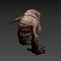 Terrifying Muscular Monster Character With Red Eyes And Rough Skin For Game Or Movie