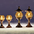 Candlestick Lamp Lotus Lamp Buddha Front Lamp Buddha Table Lamp 3d model