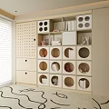 Modern Wooden Bookshelf With Geometric Open Cubbies Books And Decorative Items