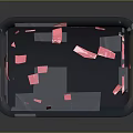 Fresh Raw Meat Piece On Transparent Plastic Tray With Pink Color