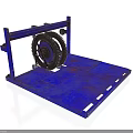 Blue Metal Industrial Equipment With Gear And Platform Structure
