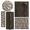 White Wrinkled Wall Decorations In Various Shapes For Artistic Home Decor