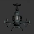 Military Light Green Helicopter 3D Model With Rotors Cockpit And Weapon Systems