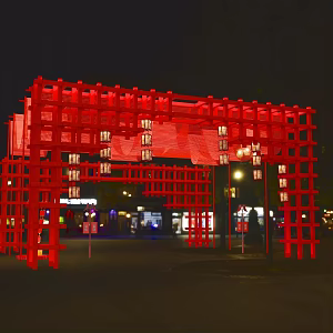 Dream Back to Datang Chinese Red Antique Night Scene 3d model