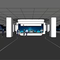 Modern Tech Exhibition Hall With Large Display Screens People And Contemporary Lighting Design