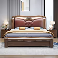 Luxury Solid Wood Carved Upholstered Double Bed With Comfortable Bedding For Cozy Modern Bedroom Interior