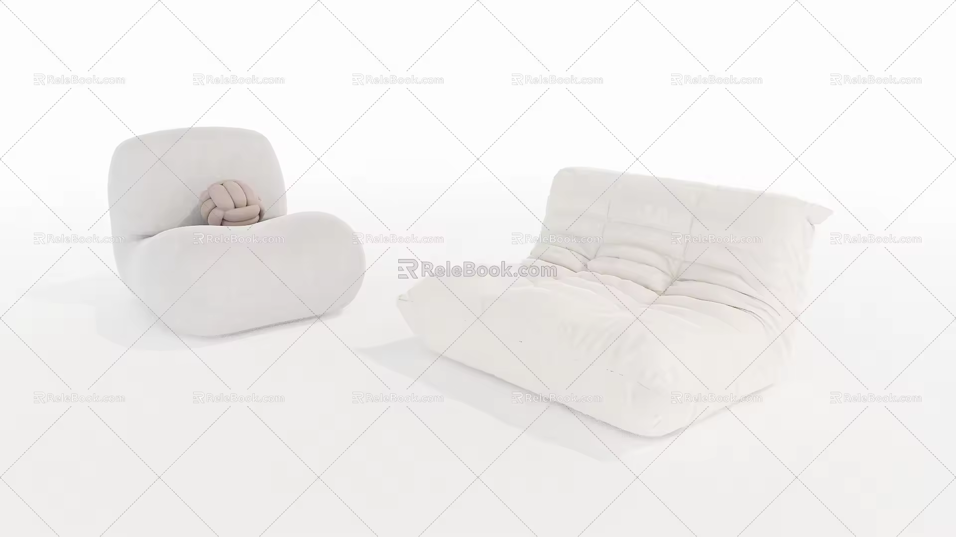 Modern Single Sofa Lazy Sofa 3d model