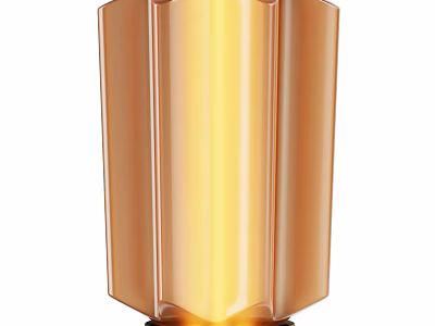 Copper Ribbed Table Lamp With Warm Yellow Light Modern Minimalist Design 3d model