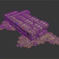 Textured Masonry Building Component With Layered Brick Design And Hay Surroundings