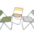 Modern Folding Leisure Chairs Green Yellow Gray Colors With Metal Frame And Comfortable Seat