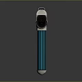 Futuristic Gun With Modern Sleek Design Gray Blue White Colors And Geometric Stripes