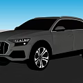 Black Audi SUV With Modern Design Front Grill And Alloy Wheels
