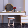 Light Luxury Dressing Table Dressing Table Dressing Table Casual Table and Chair Mirror Decoration Ornaments 3d model