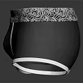Stylish Men's Black Underwear With White Swirl Pattern Waistband And DOMINO Logo