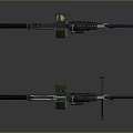 Military Machine Guns With Green Ammunition Boxes And Tripods