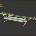 Industrial Conveyor Equipment With Long Blue Belt And Metal Support Legs