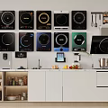 Modern Kitchen Appliances Setup With Multiple Induction Cooktops And Cabinets 3d model