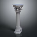 Classical White Architectural Column With Ornate Capital And Fluted Shaft Pedestal Base