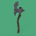 Technology Exhibition Hall Showcasing 3D Axe Model With Wooden Handle And Metal Blade