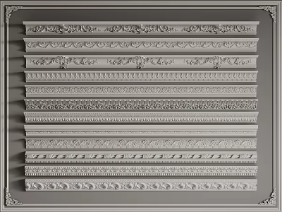 French Plaster Line Gypsum Top Line Ceiling Corner French Line 3d model