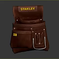 STANLEY Red Leather Workwear Tool Pouch With Multiple Pockets And Hook 3d model