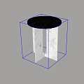 Black Round Top Side Table With Modern Minimalist Concrete Base Design 3d model