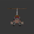 Colorful Building Blocks Helicopter Model With Assembled Rotor And Landing Gear