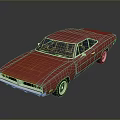 Classic Red Two Door Sedan With Smooth Shiny Exterior And Ground Reflections