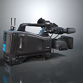 Professional Black Video Camera with Antenna and High Definition Lens Modern Electronic Device