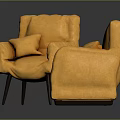 Vibrant Orange Sofa Set Including Double Sofa Single Armchair And Plush Cushions