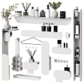 Modern Bathroom Accessories with Shelves Towel Holders Hooks and Storage Jars