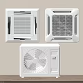 White Wall Mounted And Standing Air Conditioner Fans With Sleek Modern Design
