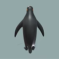 Adorable Penguin With Black And White Feathers Standing On Simple Background