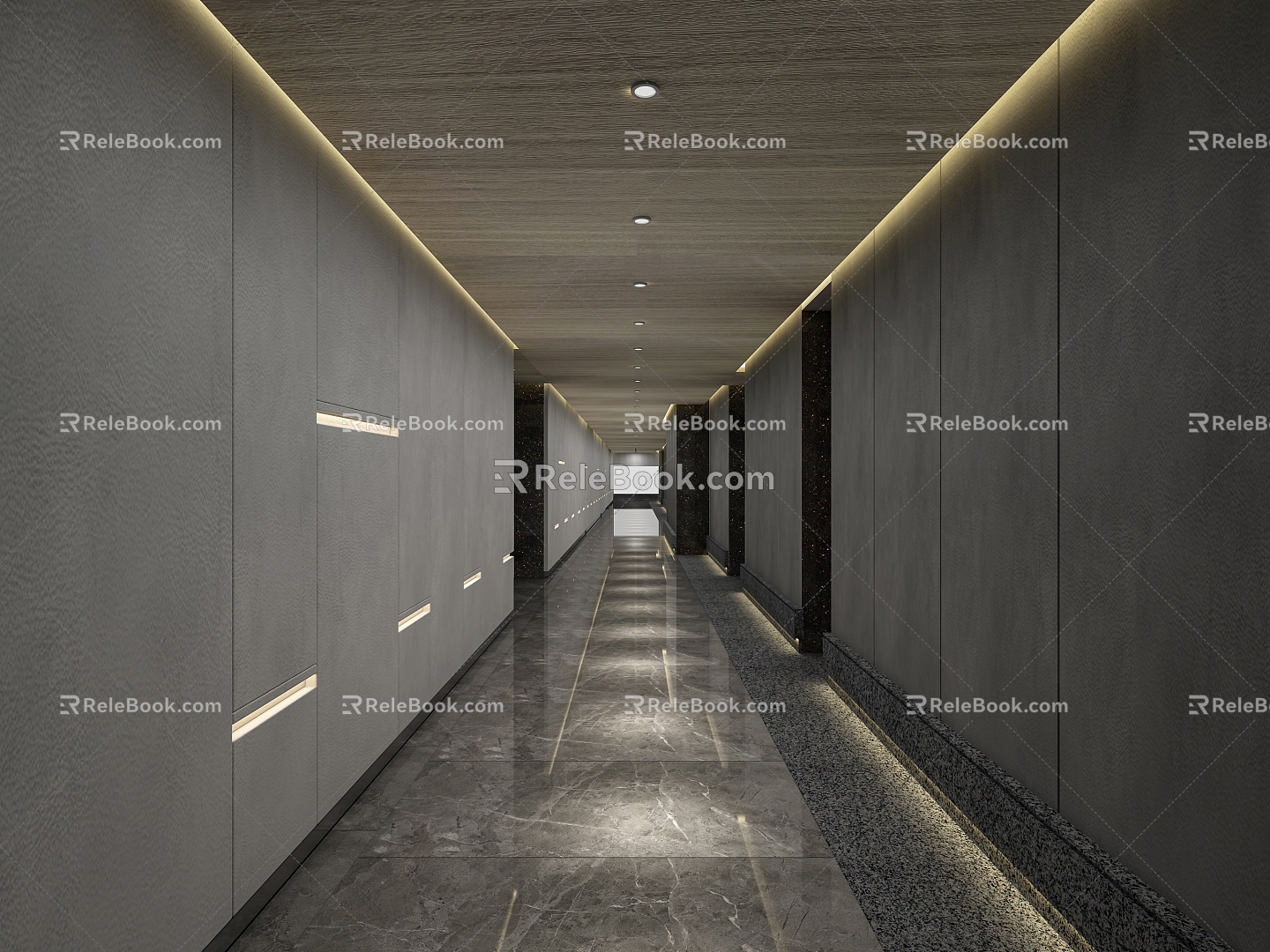 Modern Hotel Aisle 3d model