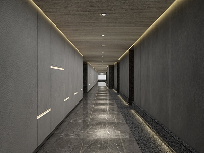 Modern Hotel Aisle 3d model