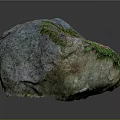 Natural Stone Material With Green Moss And Various Color Textures On Surface 3d model