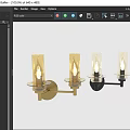 Modern Wall Lamps With Glass Shades Gold And Black Metal Brackets Clear Bulbs