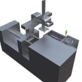 Automated Industrial Equipment With Mechanical Arm Control Panel Transparent Components And Metal Structure