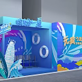 Summer Interactive Zone With Colorful Design Surfboard Swim Ring And Seats 3d model