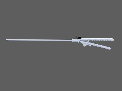 Sterile White Medical Instrument With Long Shaft And Ergonomic Handle For Clinical Procedures 3d model