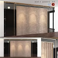 Modern Wall Design With Textured Panels And Warm Lighting Effects 3d model