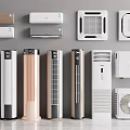 Wall Mounted Floor Standing Window Air Conditioners and Fans in White Gold Brown Modern Design