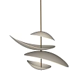 Modern Minimalist White Leaf Shaped Chandelier with Metal Frame Design